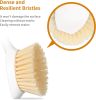 2 Pack Kitchen Dish Brush Bamboo Handle Dish Scrubber Built-in Scraper, Scrub Brush for Pans, Pots, Kitchen Sink Cleaning