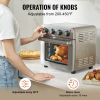 7-IN-1 Air Fryer Toaster Oven, 18L Convection Oven, 1700W Stainless Steel Toaster Ovens Countertop Combo with Grill, Pizza Pan, Gloves, 6 Slices Toast