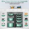 Pots and Pans Organizer under Cabinet, 8 Tier Pot Organizers Rack Expandable 11.65" to 19.02" Height with 3 DIY Methods