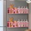 2 Pack Bow Magnetic Spice Rack for Refrigerator Metal Magnet Basket Shelf for Fridge Seasoning Storage Organizers Home Decor Kitchen Accessories (Pink