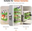 4 Pack Strong Magnetic Spice Rack for Refrigerator, Multipurpose Magnetic Shelf for Fridge with 4 Hooks for kitchen and Bathroom Organization, Green