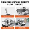 Electric Ice Cream Cone Maker, Commercial 1230W Waffle Cone Machine, Non-Stick Stainless Steel Egg Roll Mold, with Temperature and Time Control