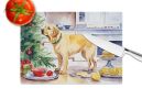 Labrador Retriever Christmas Cookies Glass Cutting Board Decorative Tempered Glass Kitchen Cutting and Serving Board Large Size Chopping Board