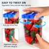 10 Pack 34oz Reusable Freezer Food Storage Containers with Twist Top Lids