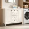 40.16'' Storage Sideboard Buffet Cabinet, Freestanding Accent Cabinet with 4 Drawers & 2 Doors, Adjustable Shelves Console Cabinet for Living Room