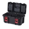 16-inch Toolbox, Plastic Tool and Hardware Storage, Black